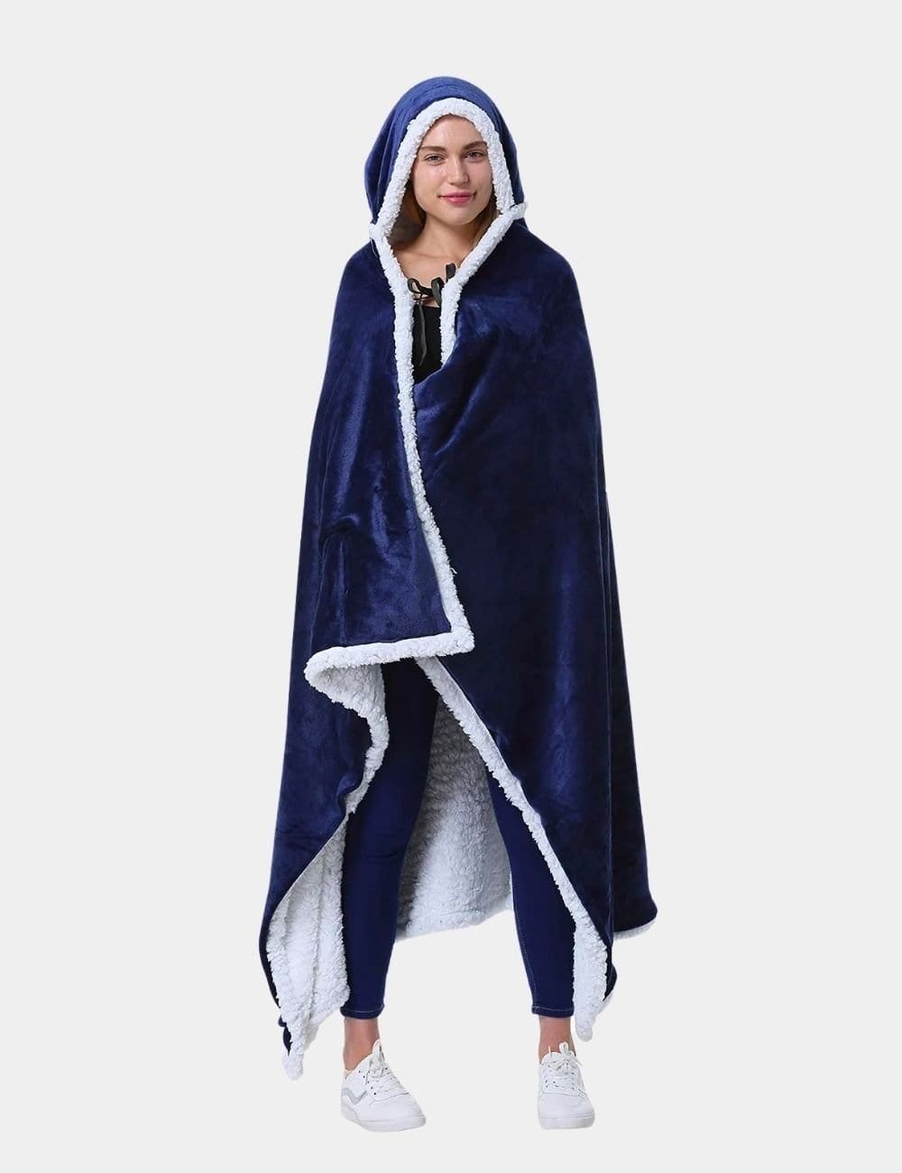 Poncho Polaire Long - Bleu-Marine