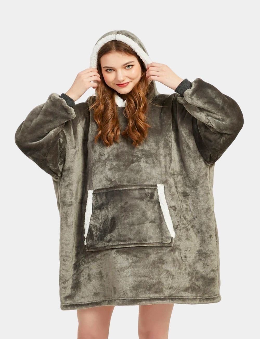 Poncho Polaire Maison - Gris