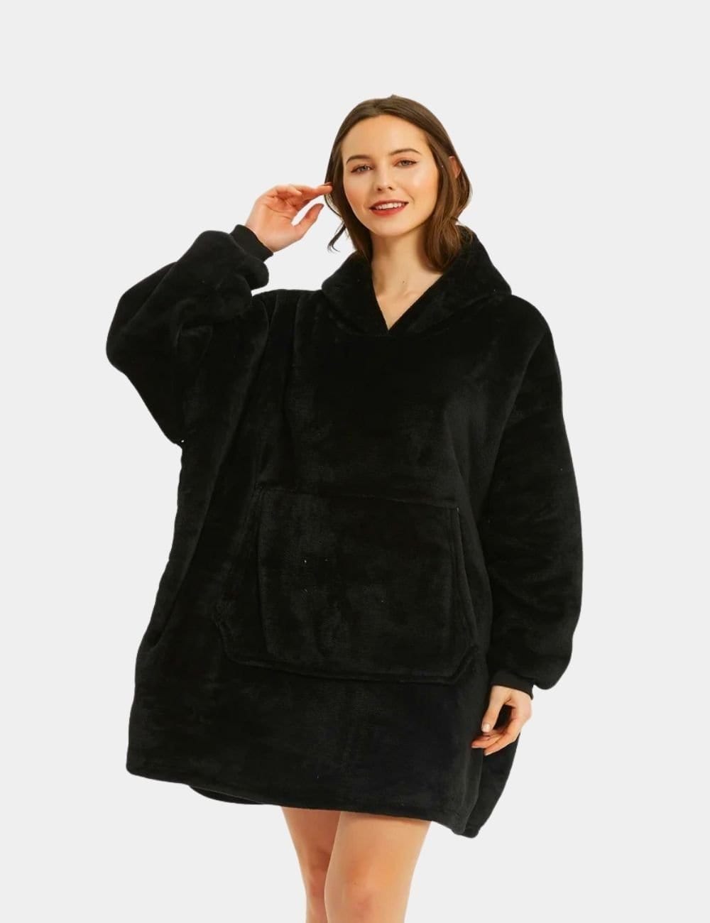 Poncho Polaire Noir - Noir