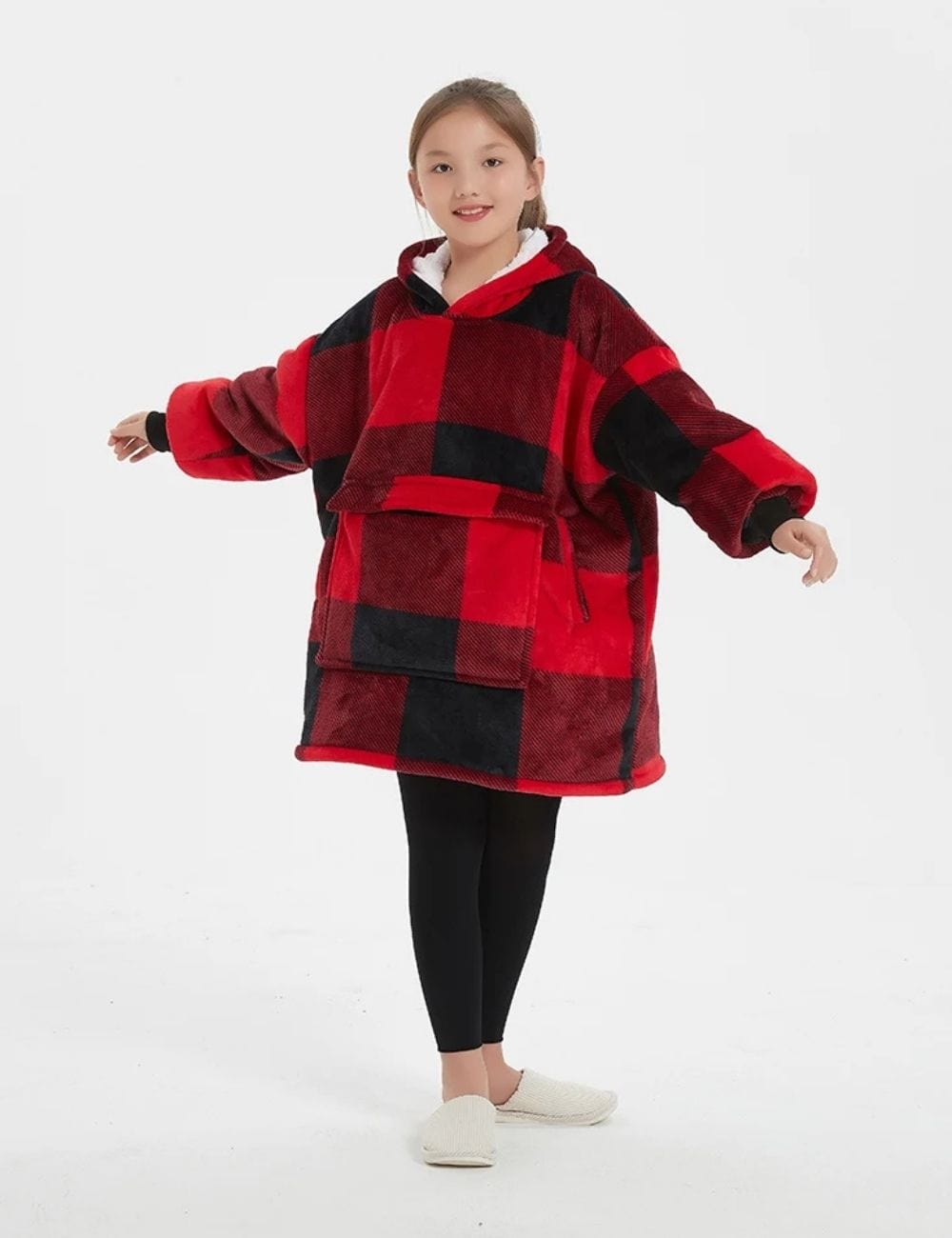 Sweat Plaid Enfant Sweat Plaid À Capuche Enfant Carreaux / (Longueur 109cm)