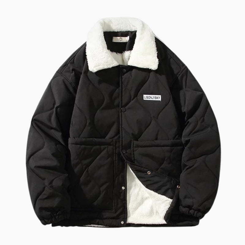 Doudoune col fourrure homme