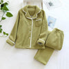 Pyjama femme chaud et élégant - Green-XL