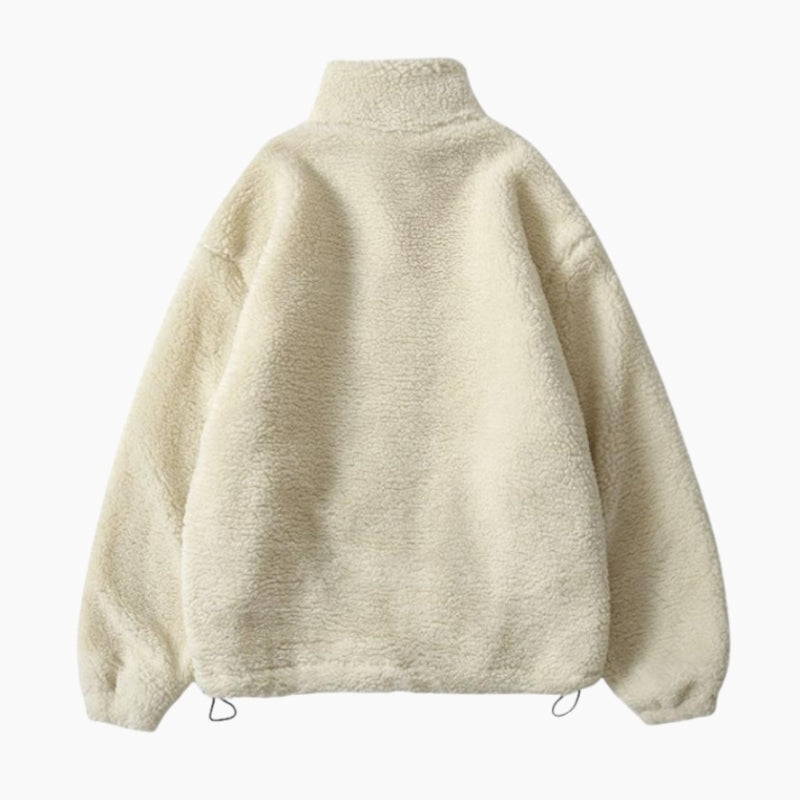 Veste moumoute blanche femme