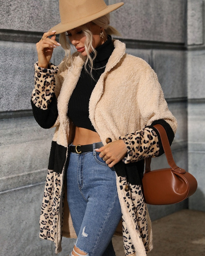 Manteau peluche beige