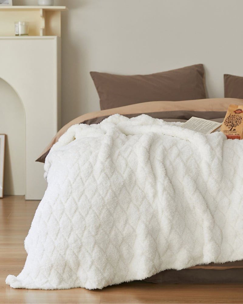 Plaid blanc doux
