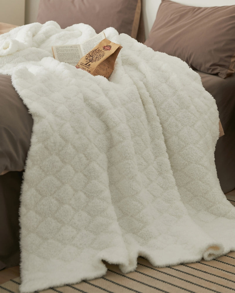 Plaid blanc doux
