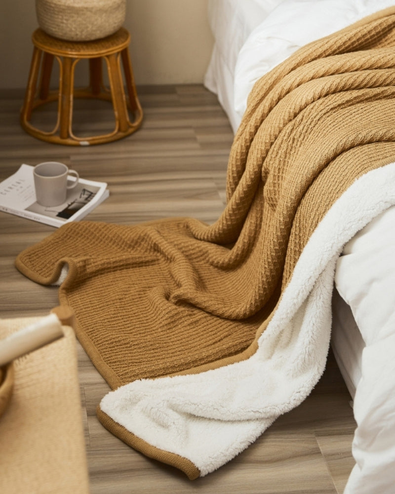 Plaid fausse fourrure marron