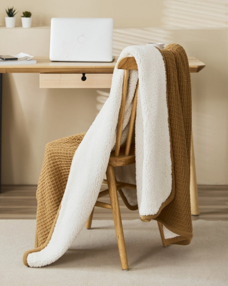 Plaid fausse fourrure marron