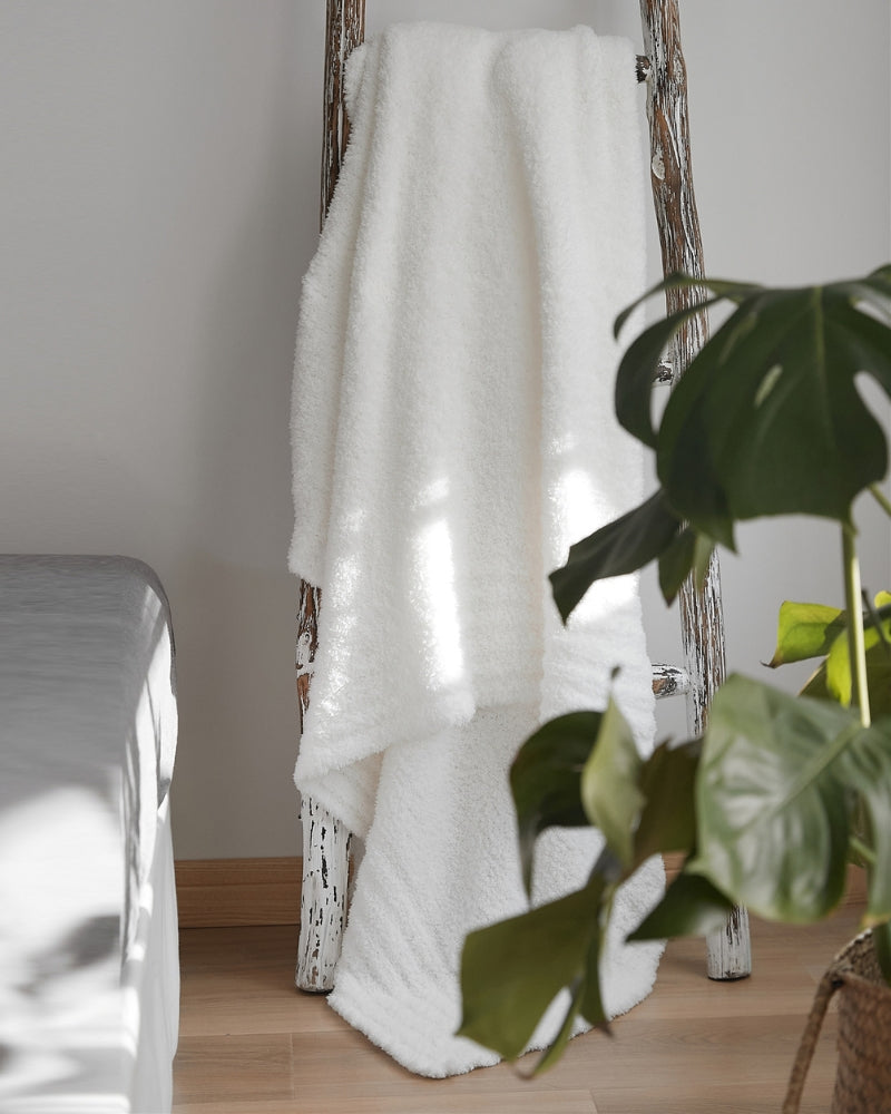 Plaid fourrure blanc