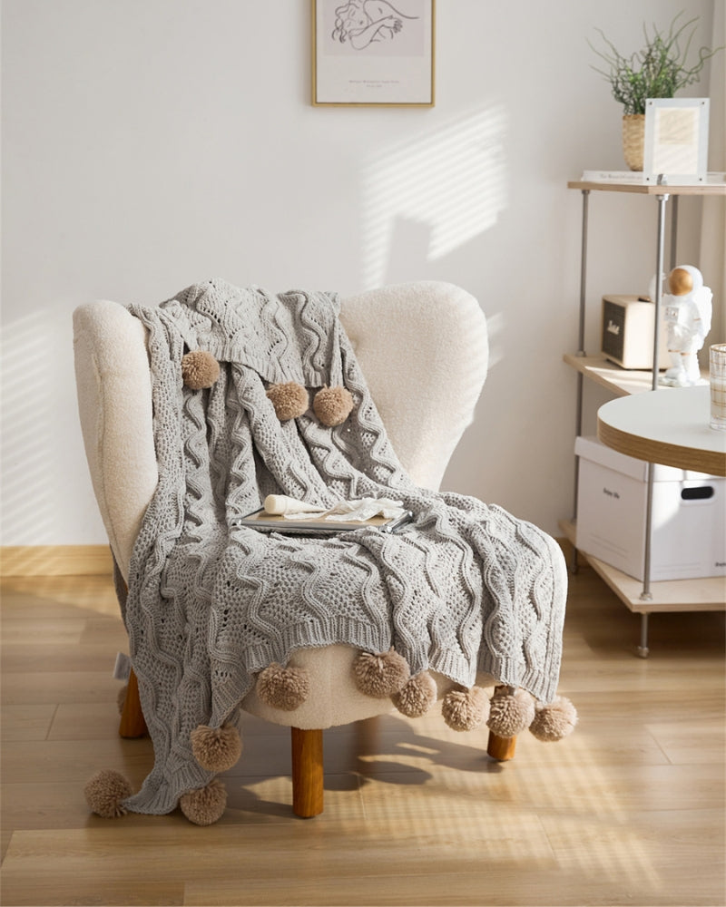 Plaid fourrure gris