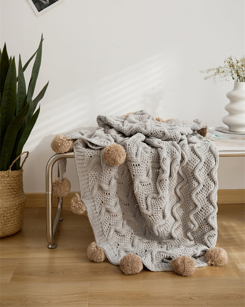 Plaid fourrure gris