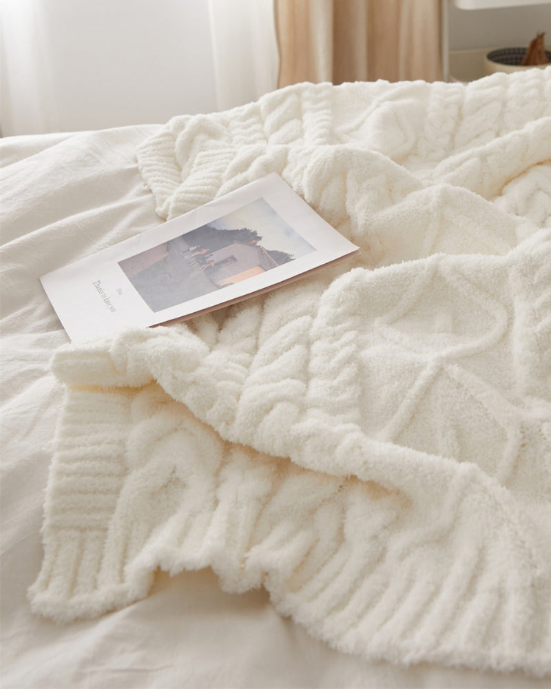 Plaid polaire blanc