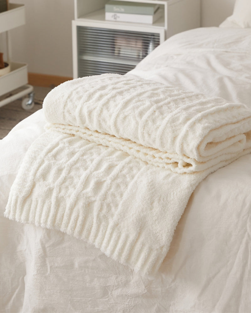 Plaid polaire blanc