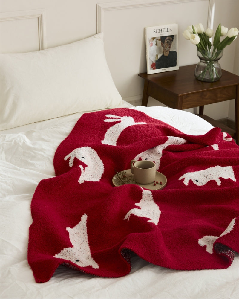 Plaid polaire motif animaux
