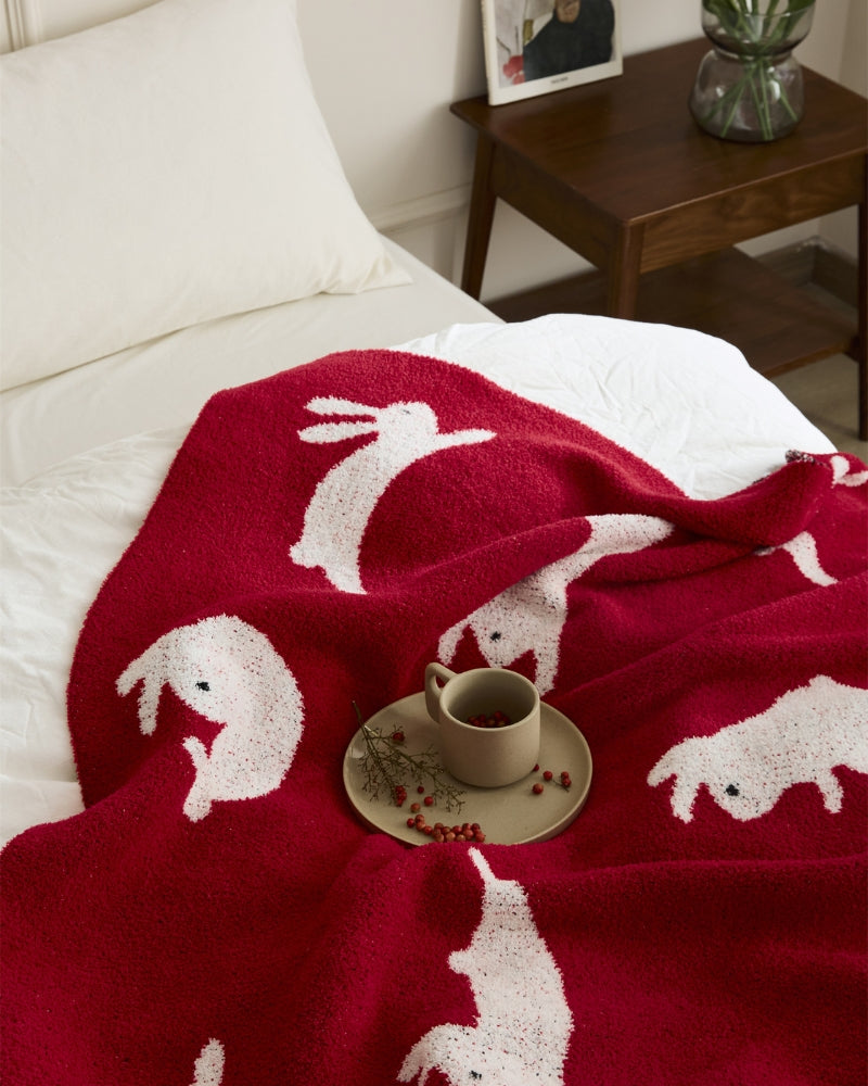 Plaid polaire motif animaux