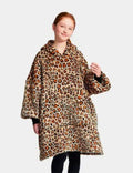 Sweat Plaid Femme Plaid Poncho Polaire Enfant Leopard / (Longueur 109cm)