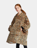 Sweat Plaid Femme Plaid Poncho Polaire Enfant Leopard / (Longueur 109cm)