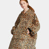 Sweat Plaid Femme Plaid Poncho Polaire Enfant Leopard / (Longueur 109cm)