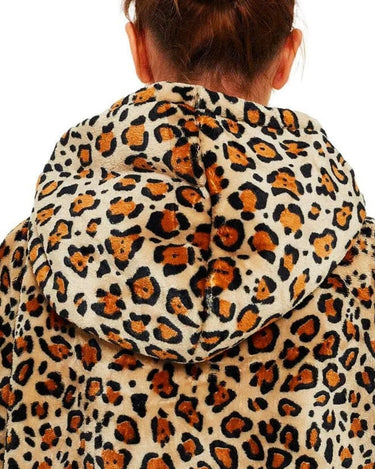 Sweat Plaid Femme Plaid Poncho Polaire Enfant Leopard / (Longueur 109cm)