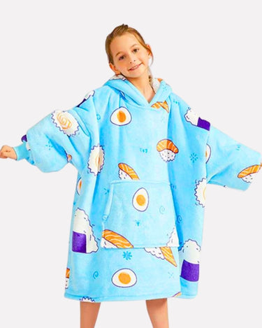 Sweat Plaid Enfant Poncho Pilou Pilou Enfant Sushi / (Longueur 109cm)