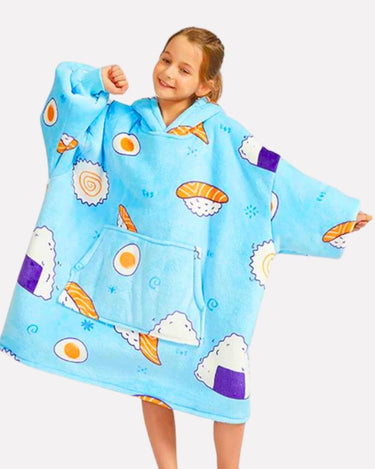 Sweat Plaid Enfant Poncho Pilou Pilou Enfant Sushi / (Longueur 109cm)