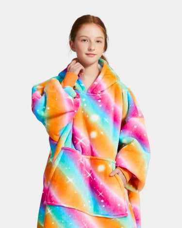 Sweat Plaid Enfant Poncho Plaid Enfant Arc en ciel / (Longueur 109cm)