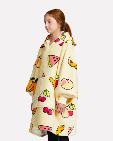 Sweat Plaid Enfant Poncho Plaid Fille Multi Fruit / (Longueur 109cm)