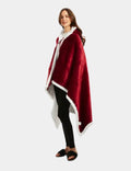 Poncho Plaid Polaire Femme Rouge The Kloody®