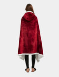 Poncho Plaid Polaire Femme Rouge The Kloody®