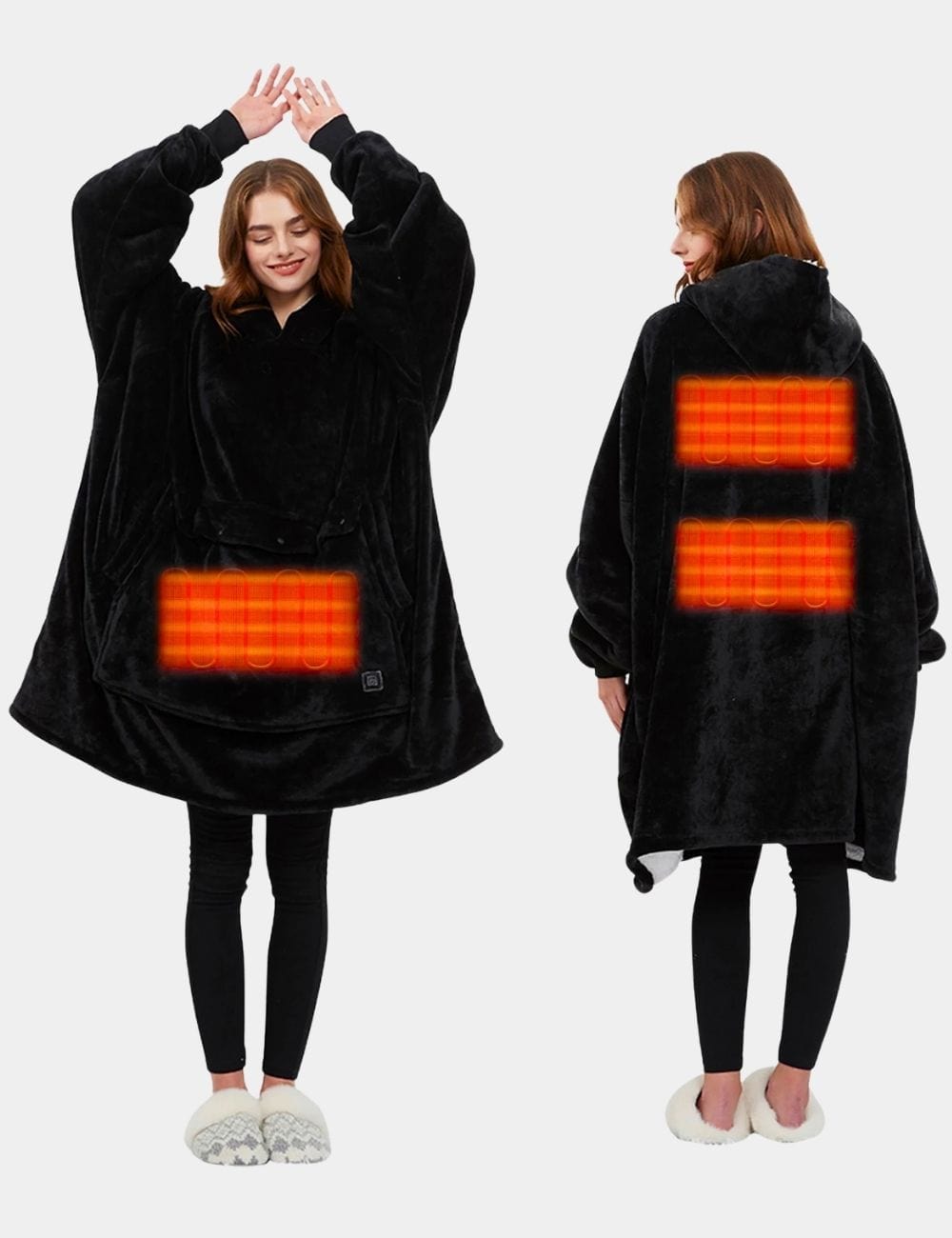 Poncho Polaire Chauffant Noir The Kloody®