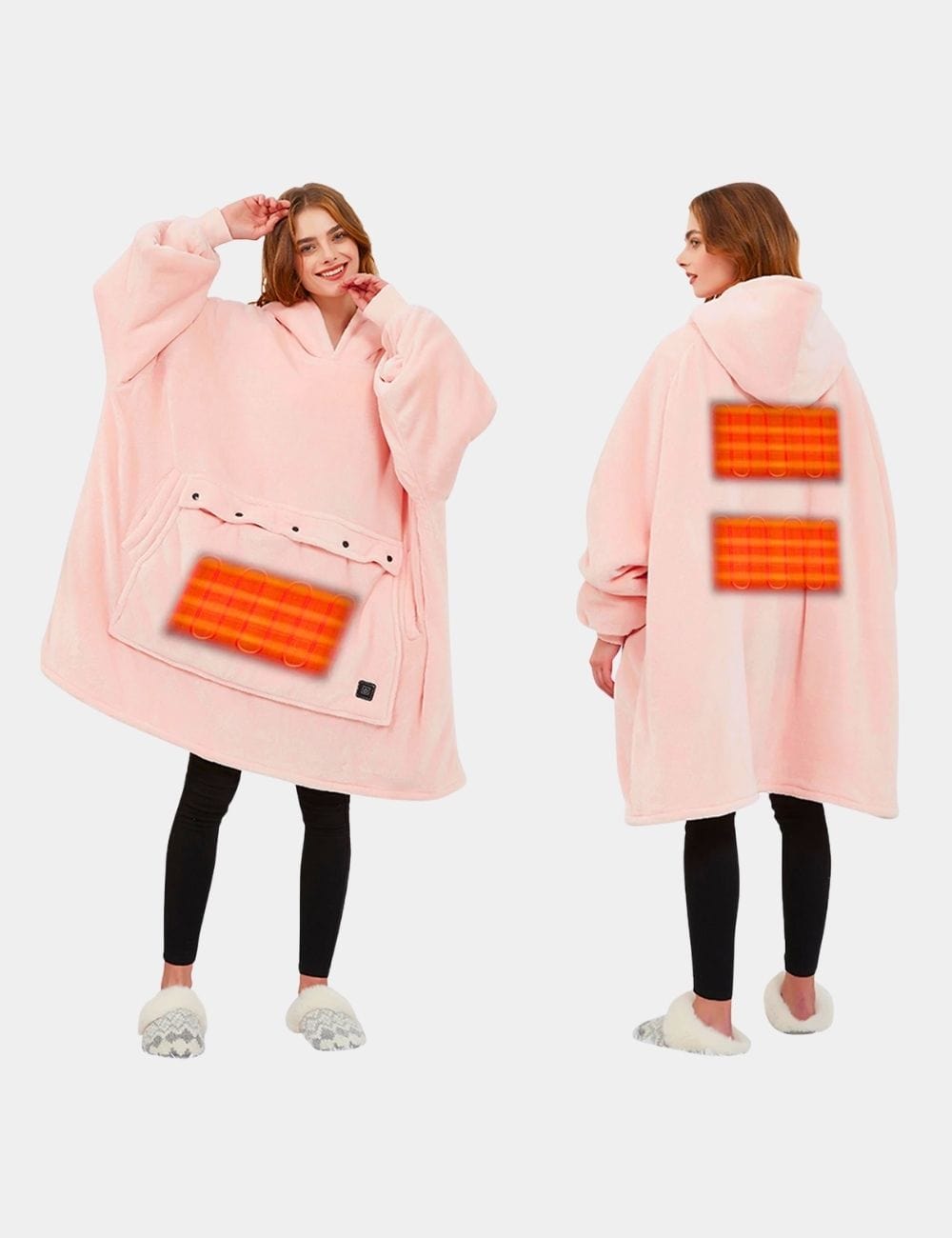 Poncho Polaire Chauffant Rose The Kloody®