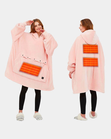 Poncho Polaire Chauffant Rose The Kloody®