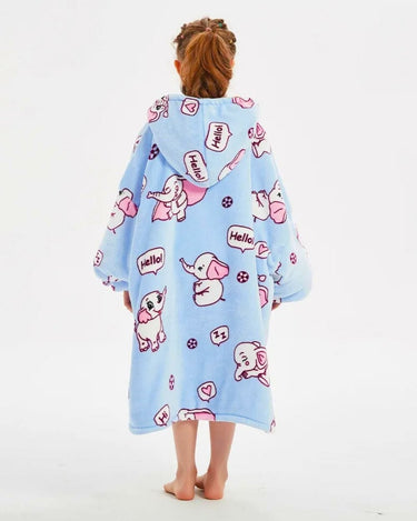 Sweat Plaid Enfant Poncho Polaire Enfant Elephant / (Longueur 109cm)