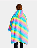 Sweat Plaid Enfant Poncho Polaire Fille Arc en ciel / (Longueur 109cm)