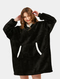 Poncho Polaire Toucher Peluche Noir The Kloody®