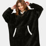 Poncho Polaire Toucher Peluche Noir The Kloody®