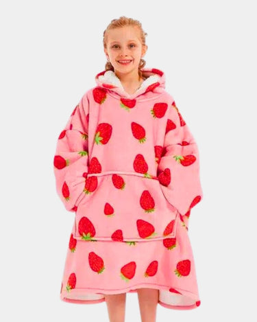 Pull Plaid Femme Pull Plaid À Capuche Strawberry / Enfant (109cm)