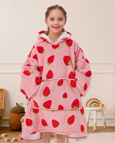 Pull Plaid Enfant Pull Plaid Fille Strawberry / (Longueur 109cm)