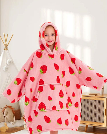 Pull Plaid Enfant Pull Plaid Fille Strawberry / (Longueur 109cm)