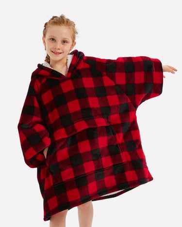 Pull Plaid Femme Pull Poncho Enfant Carreaux / (Longueur 109cm)