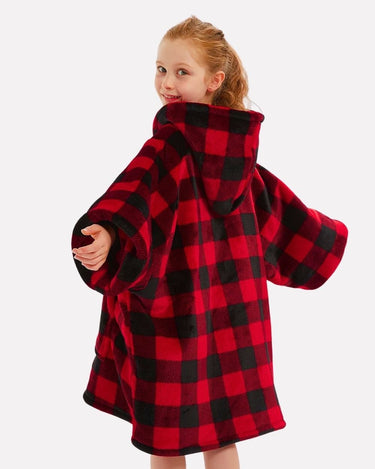 Pull Plaid Femme Pull Poncho Enfant Carreaux / (Longueur 109cm)