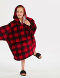 Pull Plaid Femme Pull Poncho Enfant Carreaux / (Longueur 109cm)