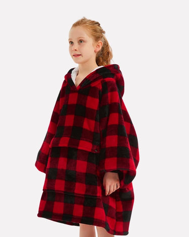 Pull Plaid Femme Pull Poncho Enfant Carreaux / (Longueur 109cm)