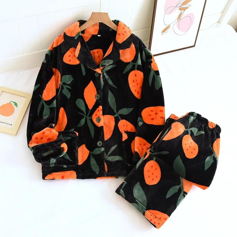 Pyjama cosy noir à motifs - 