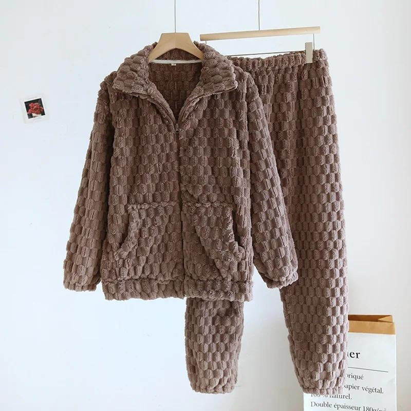 Pyjama marron pilou pilou homme