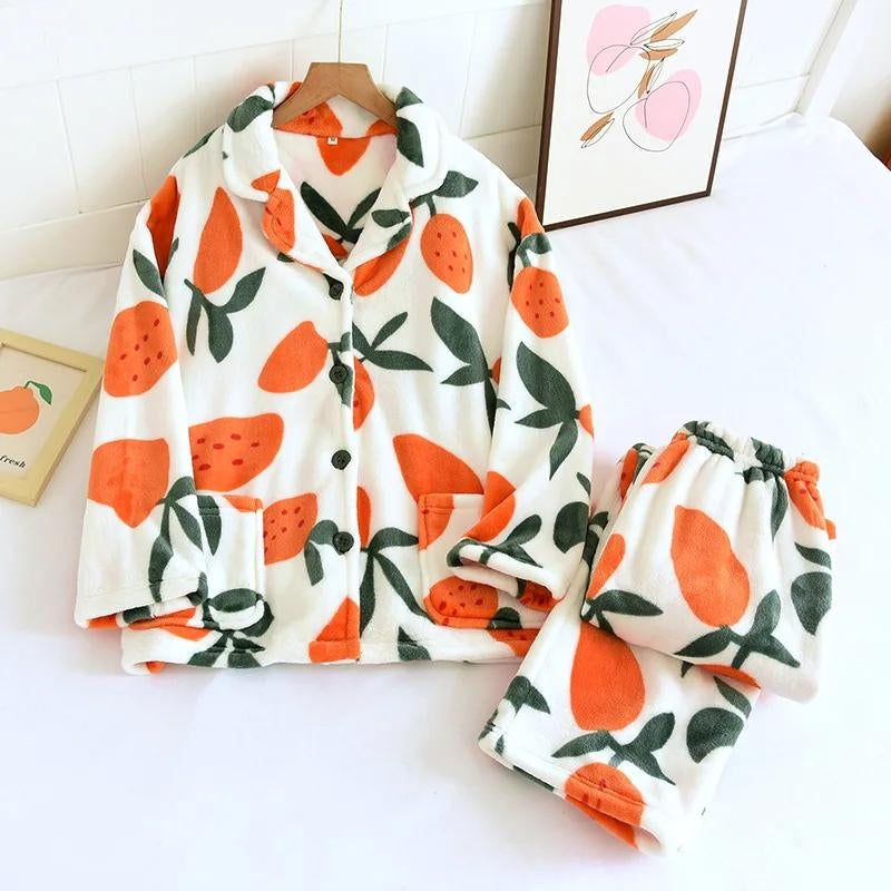 Pyjama moelleux blanc à motifs - XL