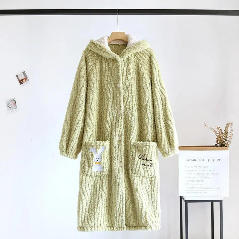 Robe de chambre à capuche femme - L