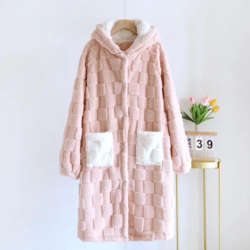 Robe de chambre femme très chaude laine Pilou Pilou - L