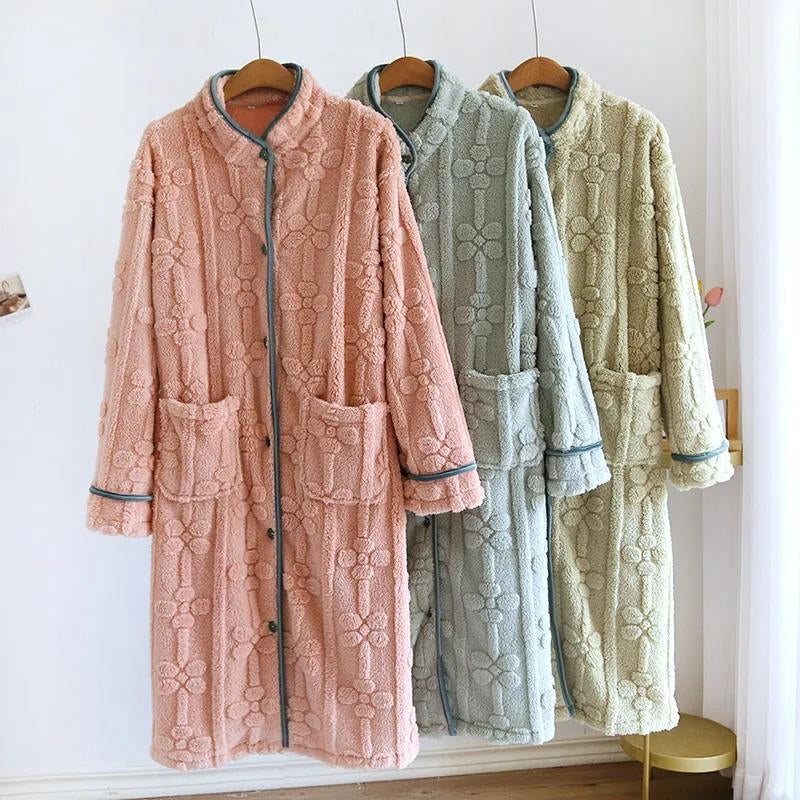 Robe de chambre polaire longue femme - 