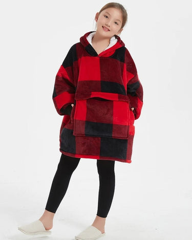 Sweat Plaid Enfant Sweat À Capuche Plaid Enfant Carreaux / (Longueur 109cm)